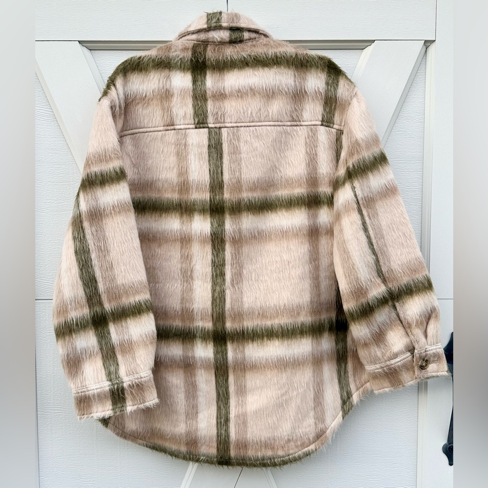 American Eagle Brushed Hair Plaid Jacket - Picture 2 of 2